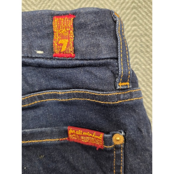 7 For All Mankind Womens Skinny Jeans Dark Wash Indigo Blue Size 25 27 Inseam - Picture 8 of 9